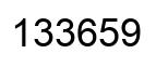 Number 133659 black image
