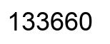 Number 133660 black image