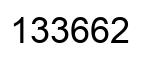 Number 133662 black image