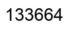 Number 133664 black image