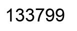 Number 133799 black image