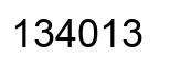 Number 134013 black image
