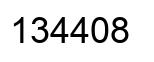 Number 134408 black image