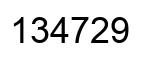 Number 134729 black image