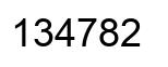 Number 134782 black image