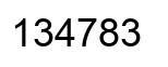Number 134783 black image