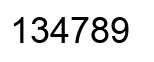 Number 134789 black image