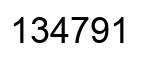 Number 134791 black image
