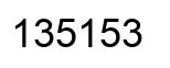 Number 135153 black image