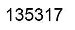Number 135317 black image