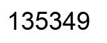 Number 135349 black image