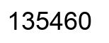 Number 135460 black image