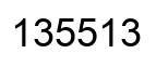 Number 135513 black image