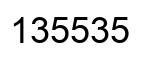 Number 135535 black image