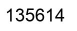 Number 135614 black image