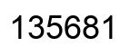 Number 135681 black image