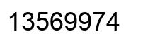 Number 13569974 black image