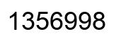 Number 1356998 black image