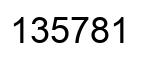 Number 135781 black image
