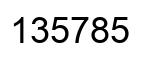 Number 135785 black image