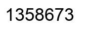 Number 1358673 black image