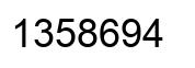 Number 1358694 black image