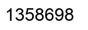 Number 1358698 black image