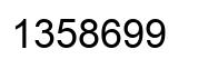Number 1358699 black image