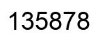 Number 135878 black image