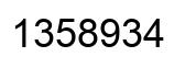 Number 1358934 black image