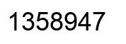 Number 1358947 black image