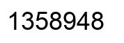 Number 1358948 black image