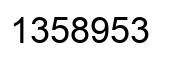 Number 1358953 black image