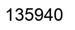 Number 135940 black image