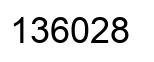 Number 136028 black image