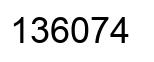 Número 136074 imagen negro