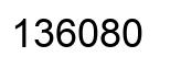 Number 136080 black image