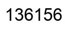Number 136156 black image