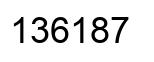 Number 136187 black image