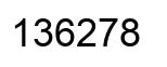 Number 136278 black image