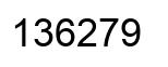 Number 136279 black image