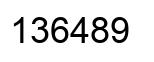 Number 136489 black image