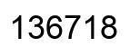 Number 136718 black image