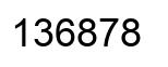 Number 136878 black image