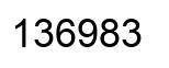 Number 136983 black image