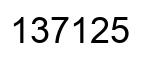 Number 137125 black image
