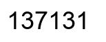 Number 137131 black image
