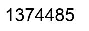 Number 1374485 black image