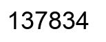 Number 137834 black image