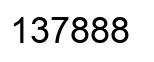 Number 137888 black image